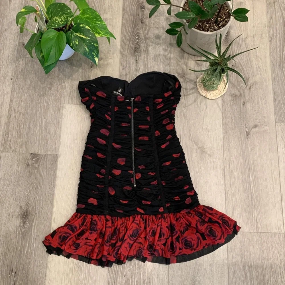 Bebe Strapless Ruffled Mini Dress - Picture 3 of 6